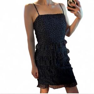 Trixxi Navy Polka Dot Mini Dress